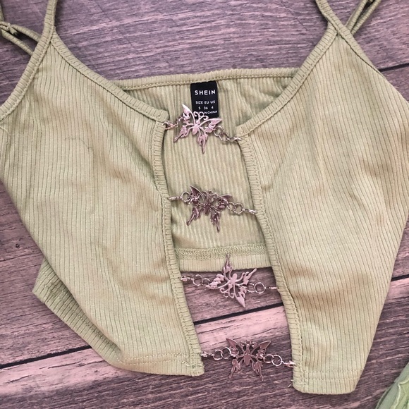 Shein 5 piece mint green euphoria costume set, size XS/S shoes 8.5 - Picture 5 of 9